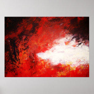 Arte de impresión de pintura abstracta moderna roj