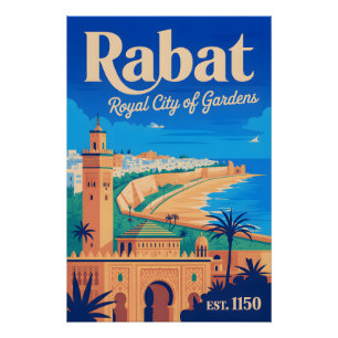 Arte de impresión de póster de viaje retro de Raba