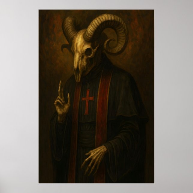 Arte de impresión de sacerdote de cráneo de carner (Frente)