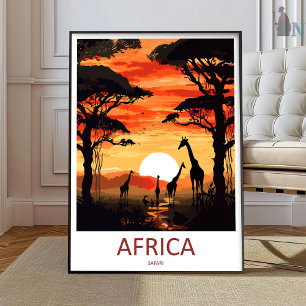 Arte de impresión de viaje a África para pared Col
