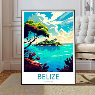 Arte de impresión de viaje a Belice para pared Col
