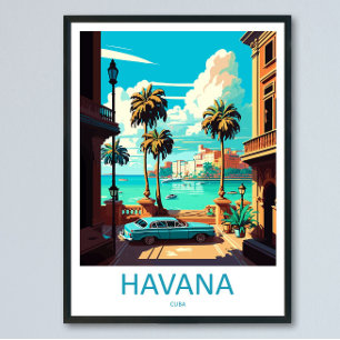 Arte de impresión de viaje a La Habana Pared colga