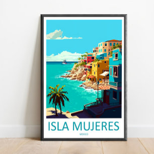 Arte de impresión de viaje de Isla Mujeres para pa