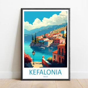 Arte de impresión de viaje de Kefalonia para pared