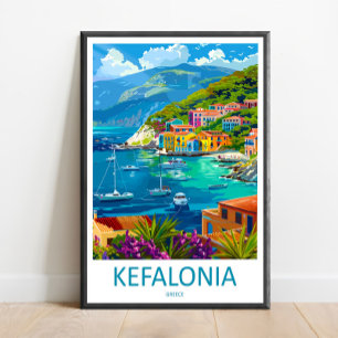 Arte de impresión de viaje de Kefalonia para pared