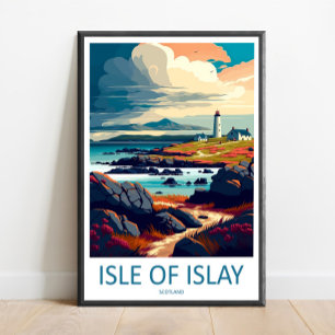 Arte de impresión de viaje de la Isla de Islay par