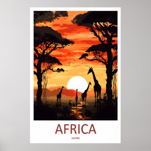 Arte de impresión de viaje por África para colgar