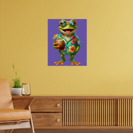 Arte de impresión divertida de rana tropical | Haw