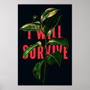 Arte de impresión motivacional Sobreviviré Grunge 
