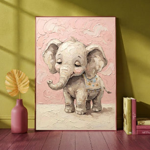 Arte de Impresión para Habitación de Bebé Elefante