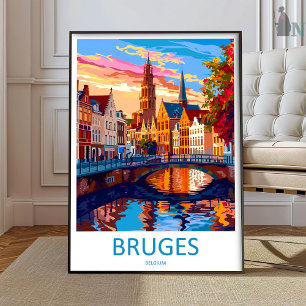 Arte de impresión para pared de viaje a Brujas Art