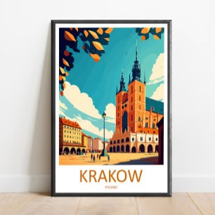 Arte de impresión para viaje a Cracovia Pared Crac
