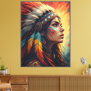 Arte de impresión tribal colorido y espiritual