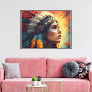 Arte de impresión tribal colorido y espiritual