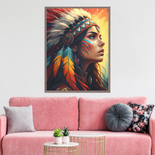 Arte de impresión tribal colorido y espiritual