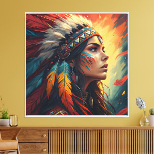 Arte de impresión tribal colorido y espiritual