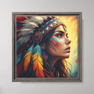 Arte de impresión tribal colorido y espiritual