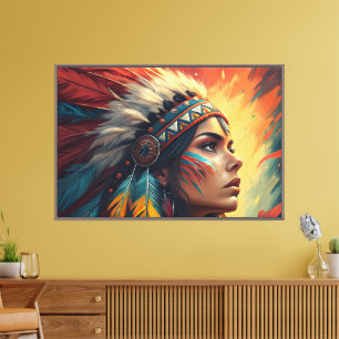 Arte de impresión tribal colorido y espiritual