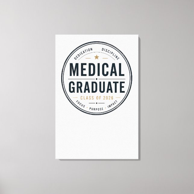 Arte de Insignia de Graduado Médico Personalizado  (Anverso)