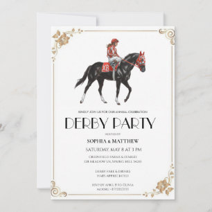 Arte de Invitación a Fiesta de Derby de Carreras d