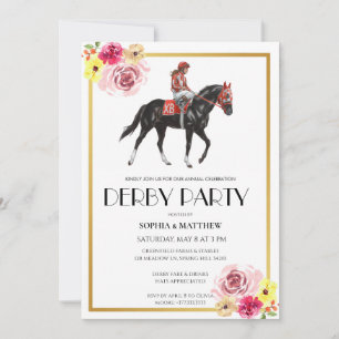 Arte de Invitación a Fiesta de Derby de Carreras d