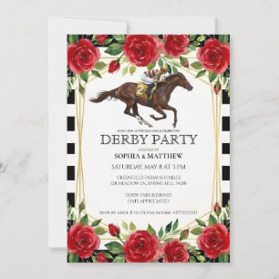 Arte de Invitación para Fiesta de Derby de Carrera