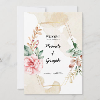 Arte de invitaciones a boda Rosa