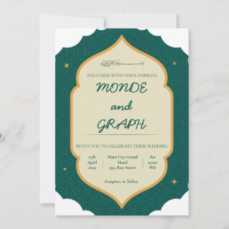 Arte de invitaciones a la boda islámica