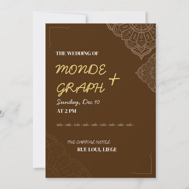 Arte de invitaciones a la boda islámica (Anverso)