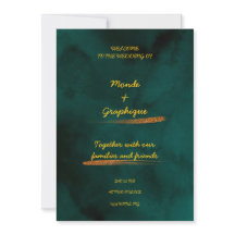 Arte de invitaciones a la boda verde
