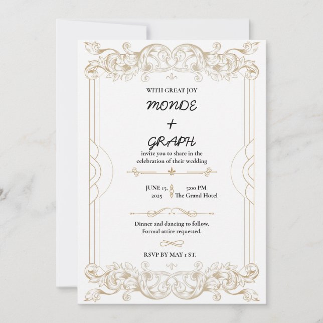 Arte de invitaciones de boda (Anverso)