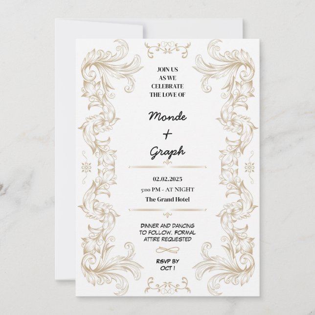 Arte de invitaciones de boda (Anverso)