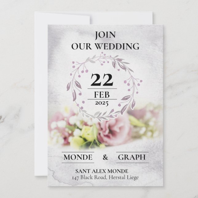 Arte de invitaciones de boda (Anverso)