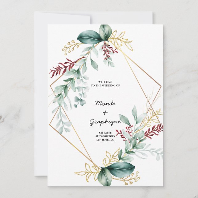 Arte de invitaciones de boda (Anverso)