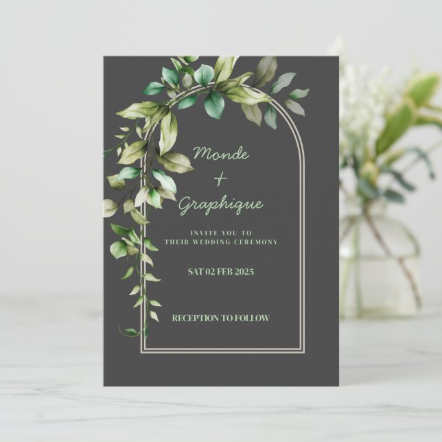 Arte de invitaciones de boda (Anverso de pie)