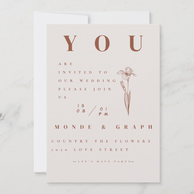 Arte de invitaciones de boda (Anverso)