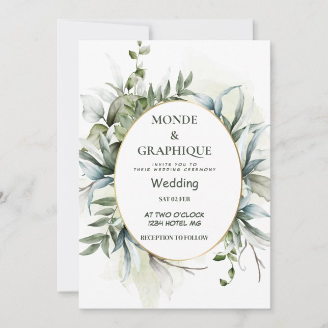 Arte de invitaciones de boda (Anverso)