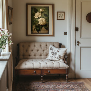 Arte de jardinería blanca de estilo vintage - desc