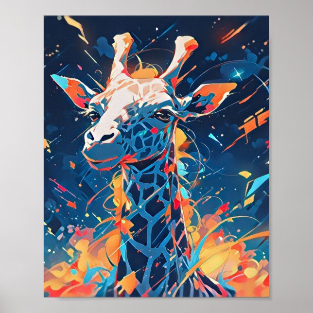 Arte de jirafa abstracta colorida (Frente)