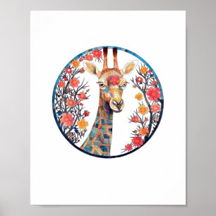 Arte de jirafa colorido - Animales de flor de igle