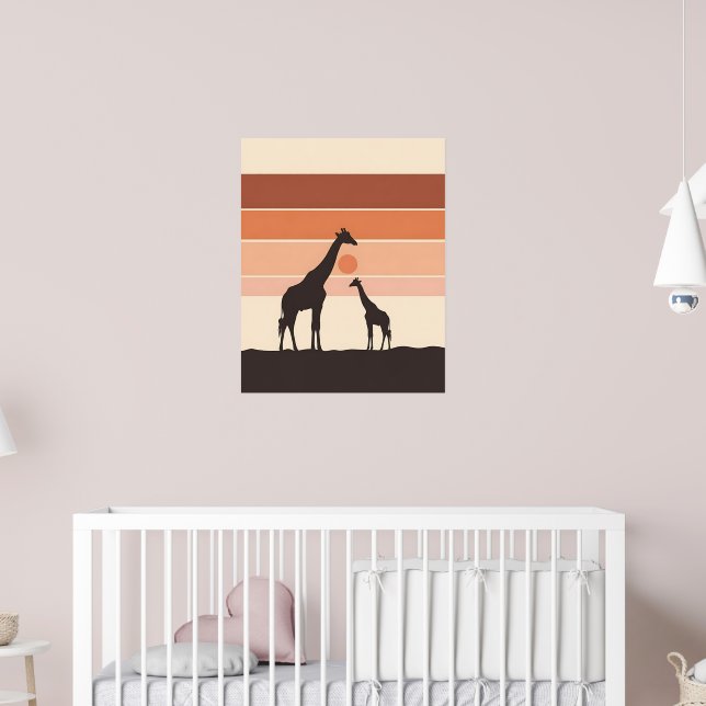 Arte de jirafa de la jungla minimalista (Guardería 2)