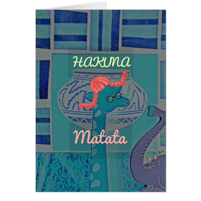 Arte de jirafa lúdico: Un destello africano (Frente)