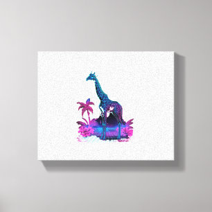 Arte de jirafa Synthwave Vaporwave  