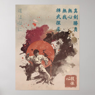 Arte de Karate Zen Sumi-e de Fuerza Verdadera en l