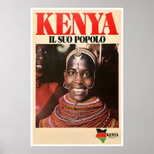 Arte de Kenia Impresión Africana Póster de Viaje a