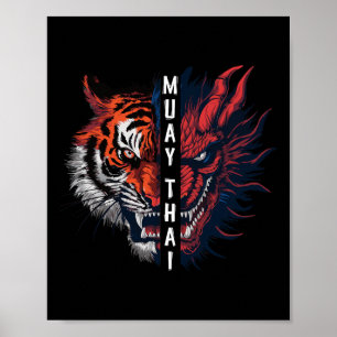 Arte de Kickboxing Muay Thai Cabeza de Dragón y Ti