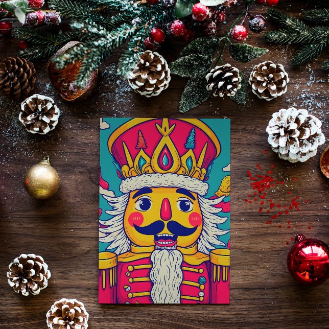 Arte de kitschy Wall Art Nutcracker Navidades (Kitschy Christmas nutcracker wall art poster.)