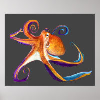 Arte de la acuarela Octopus sealife