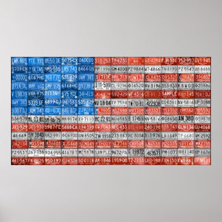 Arte de la bandera de la placa de la licencia de M