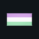 Arte de la bandera gay de género<br><div class="desc">Género Pared Queer Art. Bandera morada,  blanca y verde.</div>